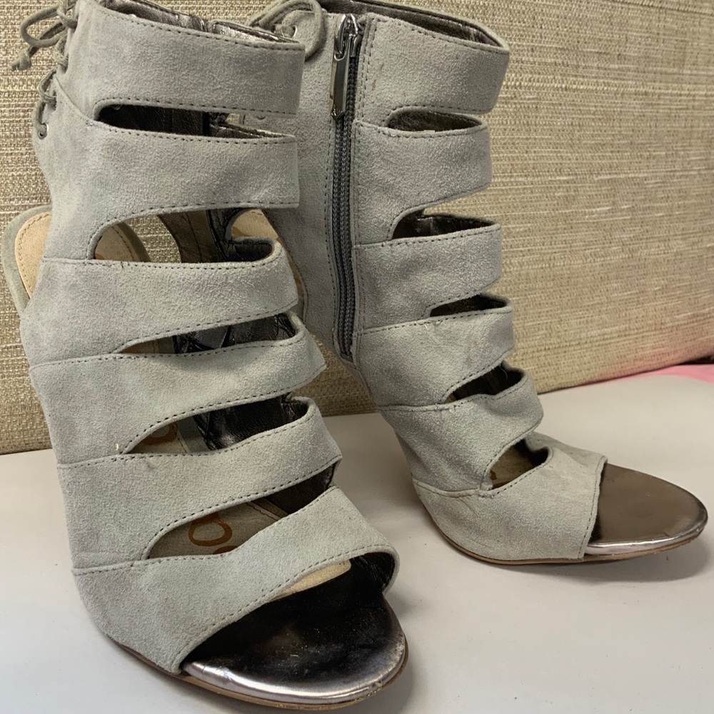 Sam Edelman Womens Anastasia Gray Strappy Sandals Size 8